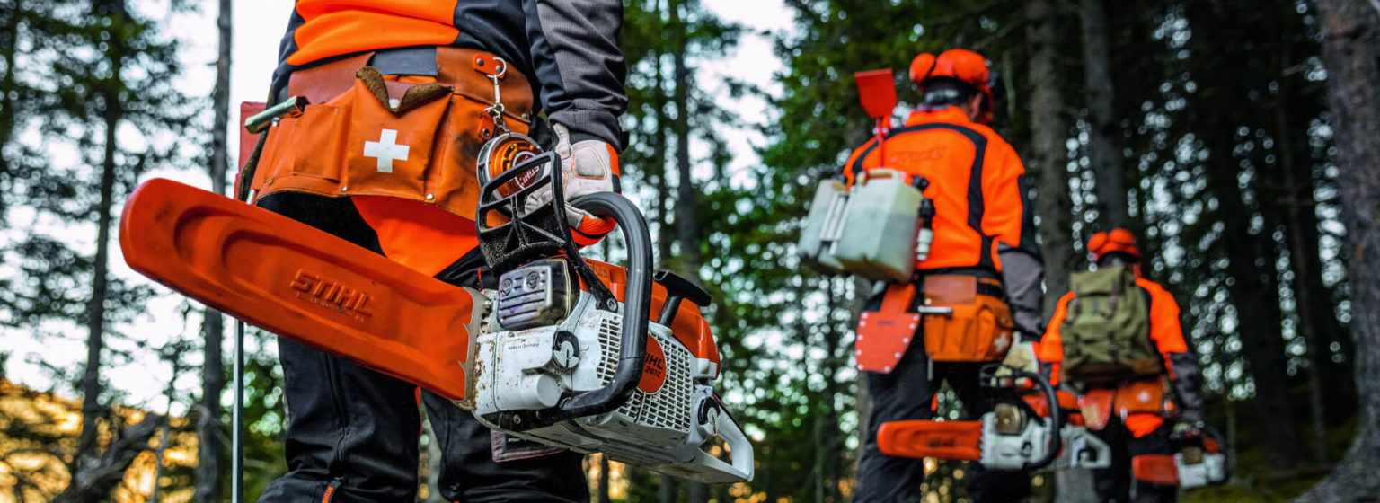 Operarios forestales con motosierras STIHL